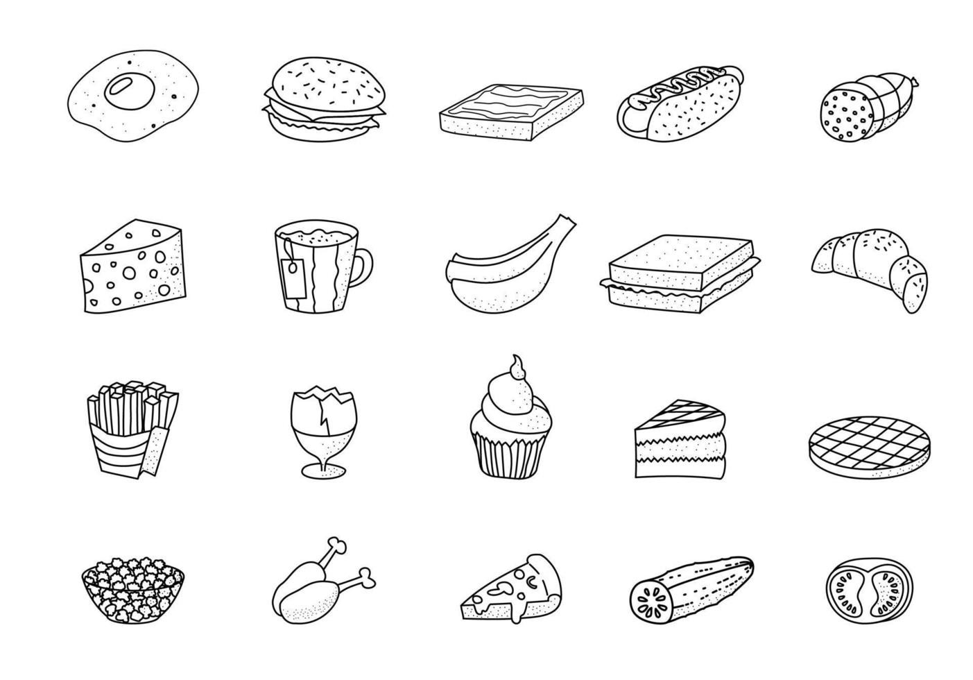 ilustração vetorial de ícones de doodle de ovo frito para web, roupa de cozinha vetor