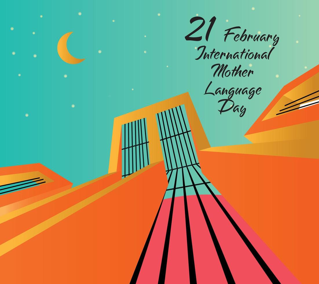 21 de fevereiro design para o dia internacional da língua materna. vetor