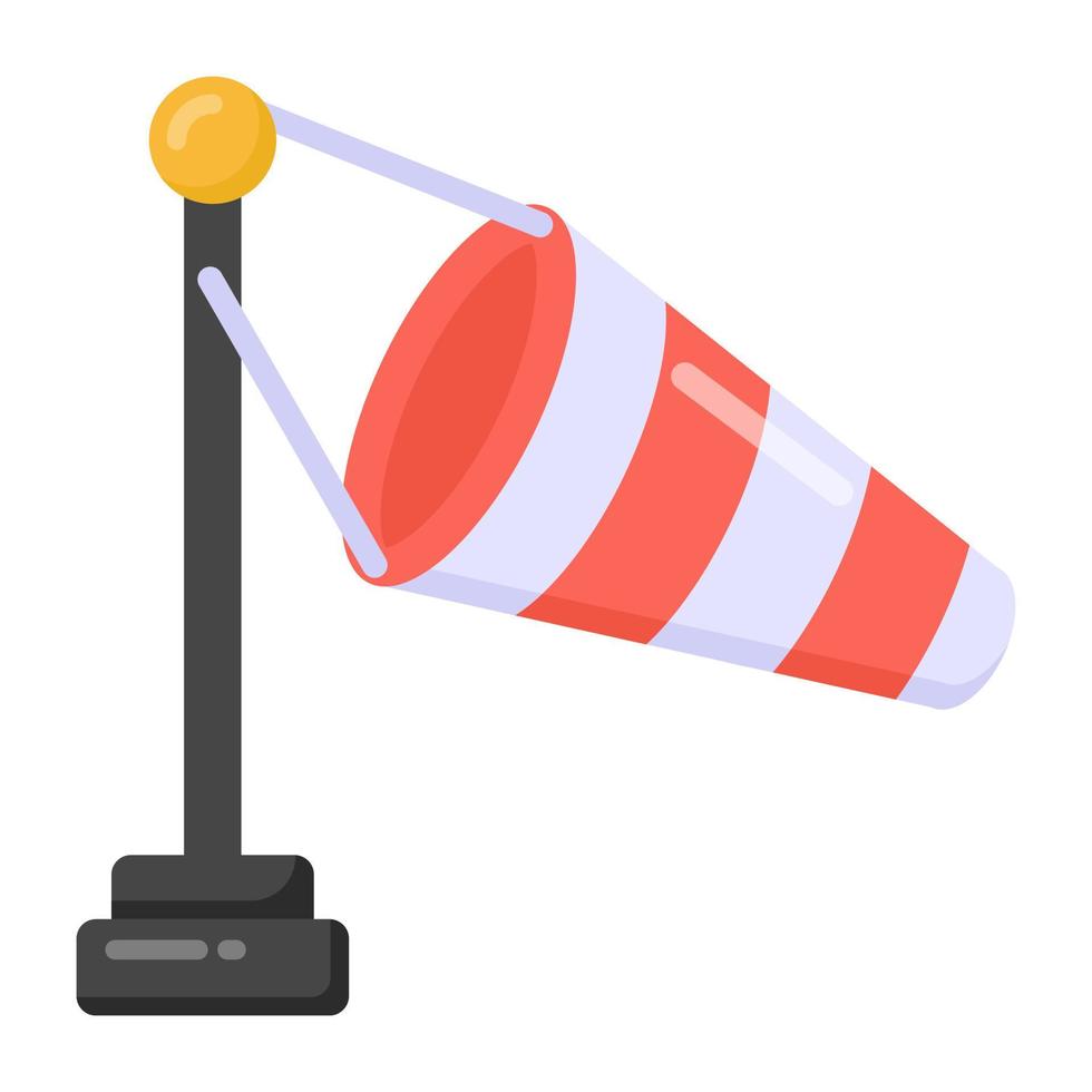 um cone montado em um mastro mostrando o ícone do windbag vetor