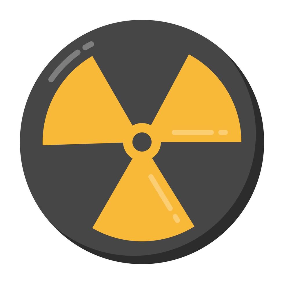 um ícone de fissão de radiação em design plano vetor
