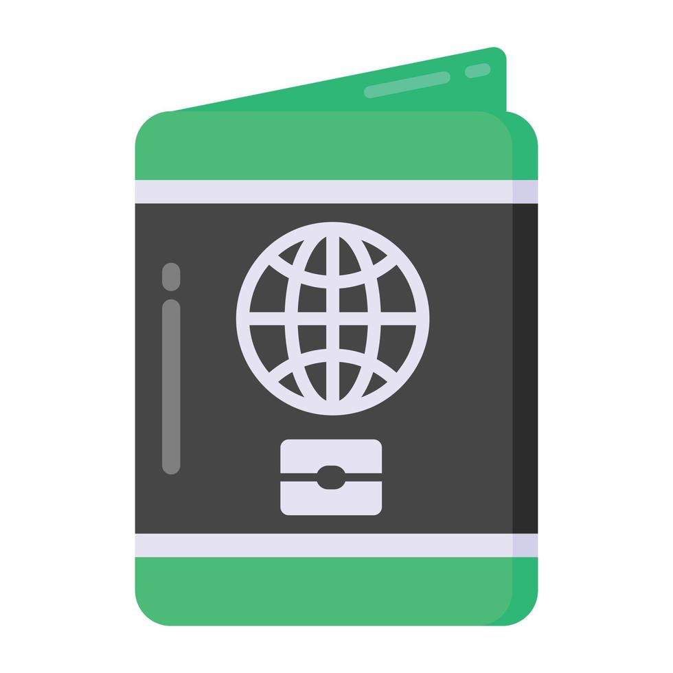 passaporte em ícone de estilo simples, vetor editável