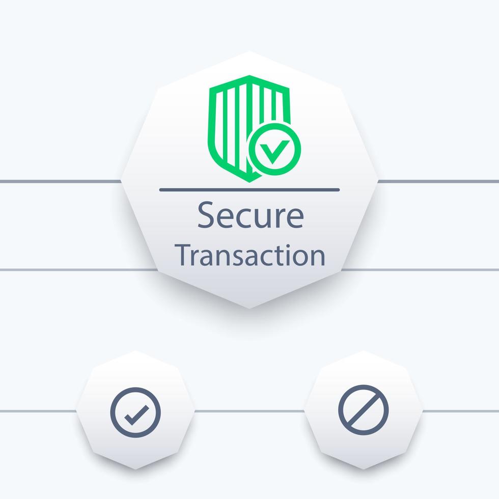 página de transação segura, elementos de interface do usuário vetor