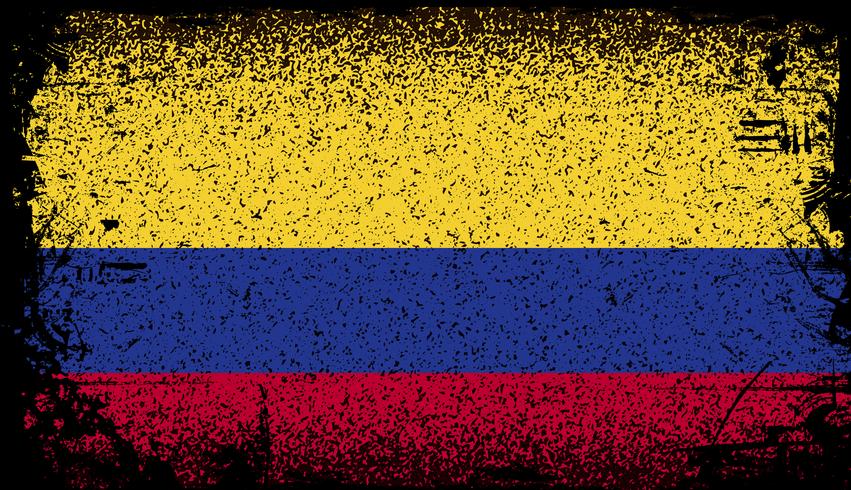 bandeira do grunge de colômbia vetor