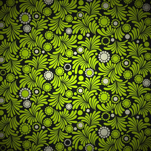 fundo verde padrão floral vetor