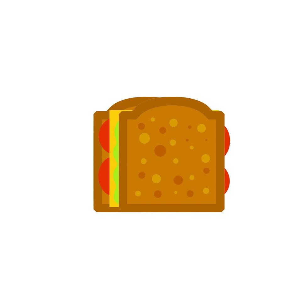 sanduíche. pão com queijo, tomate e alface. ícone de comida. vetor