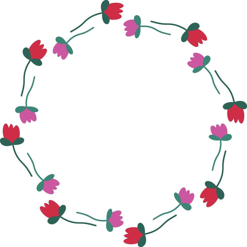 design de moldura circular padrão de flor, elemento de fronteira com criação de flores. vetor