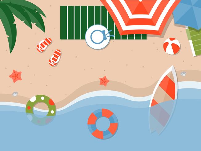 Férias de verão, ilustração em vetor verão praia cartaz