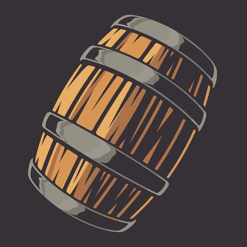 Vector a ilustração de um barril de cerveja em um fundo escuro