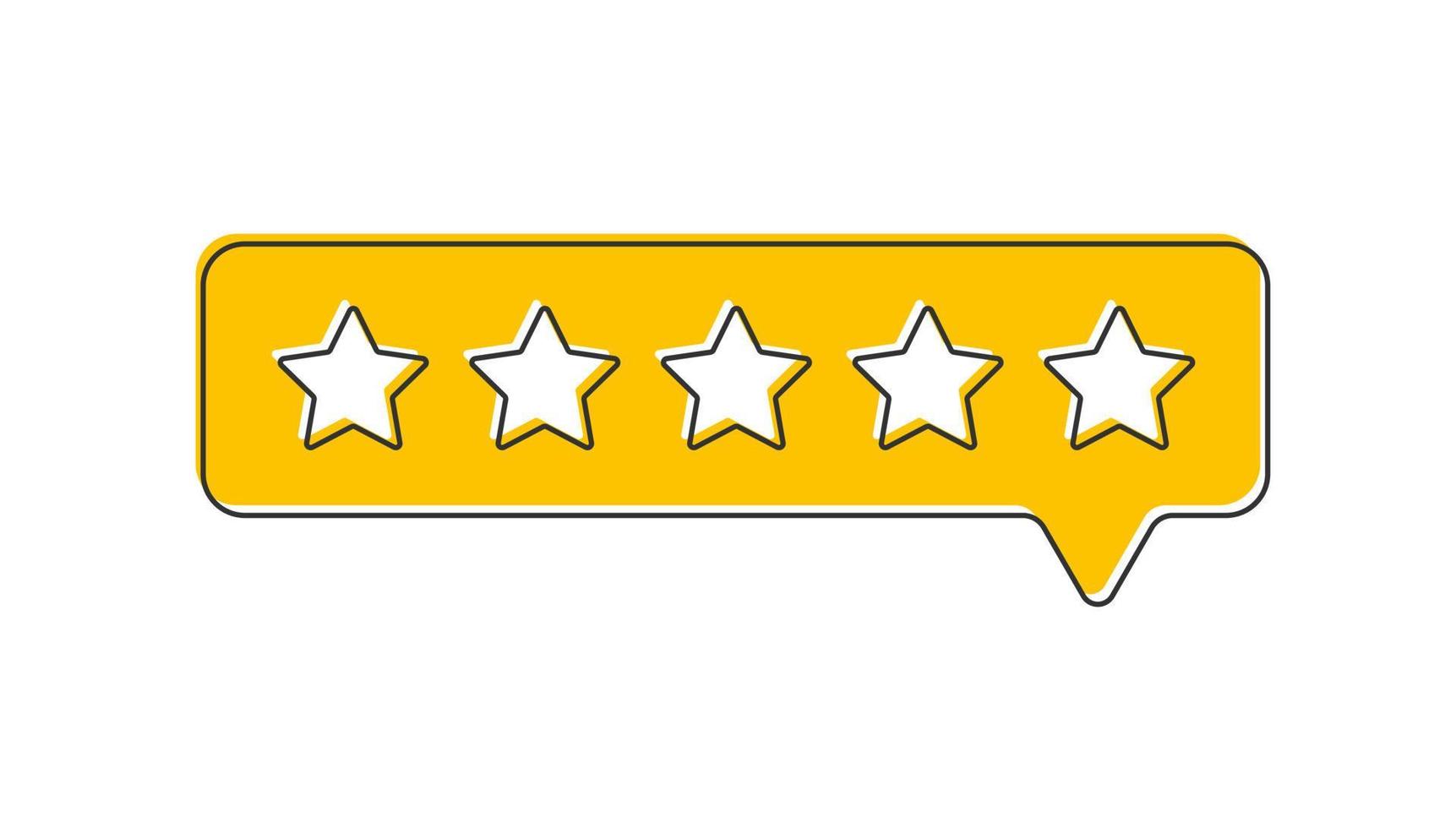 vetor feedback de 5 estrelas nos avalia a satisfação do serviço. classificação cinco estrelas