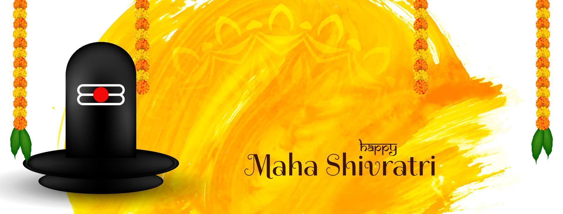 feliz design de banner de celebração do festival maha shivratri vetor