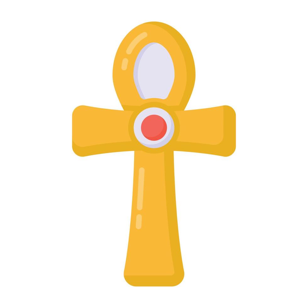 símbolo da cruz cristã, vetor de design plano