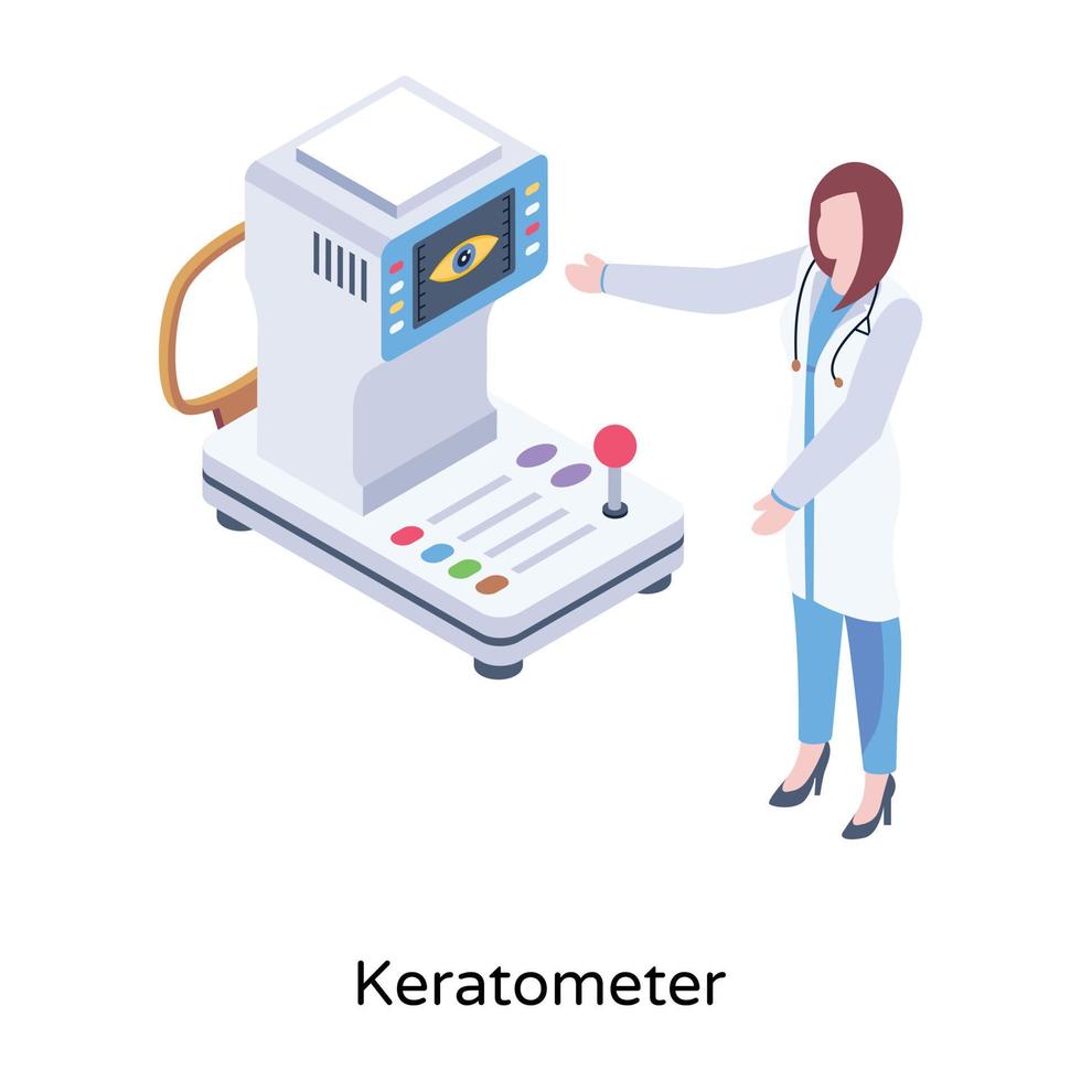 uma ilustração da máquina de ultrassom, design isométrico vetor