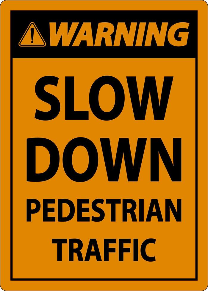 sinal de aviso de trânsito de pedestres em fundo branco vetor