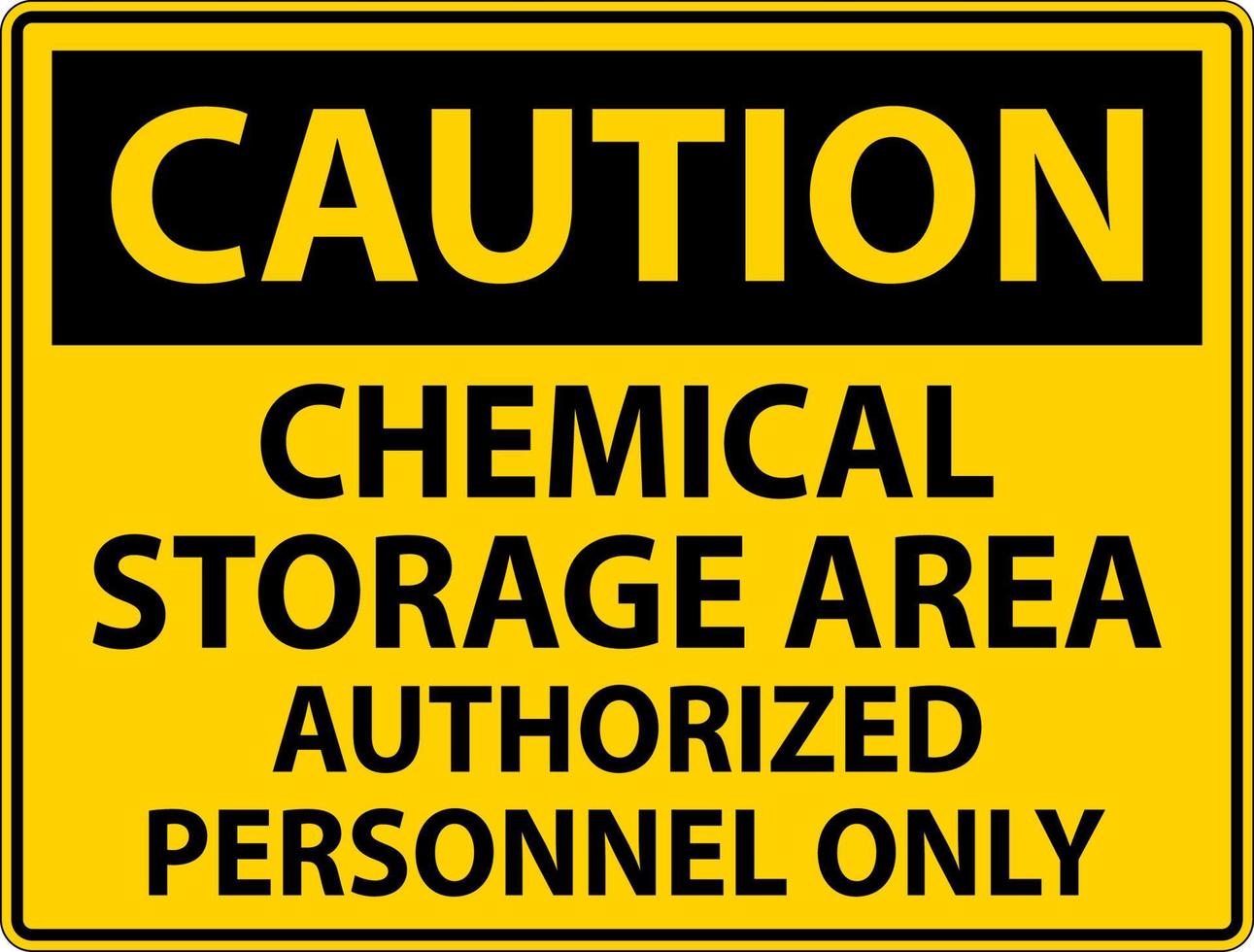 cuidado área de armazenamento de produtos químicos apenas pessoal autorizado símbolo sinal vetor