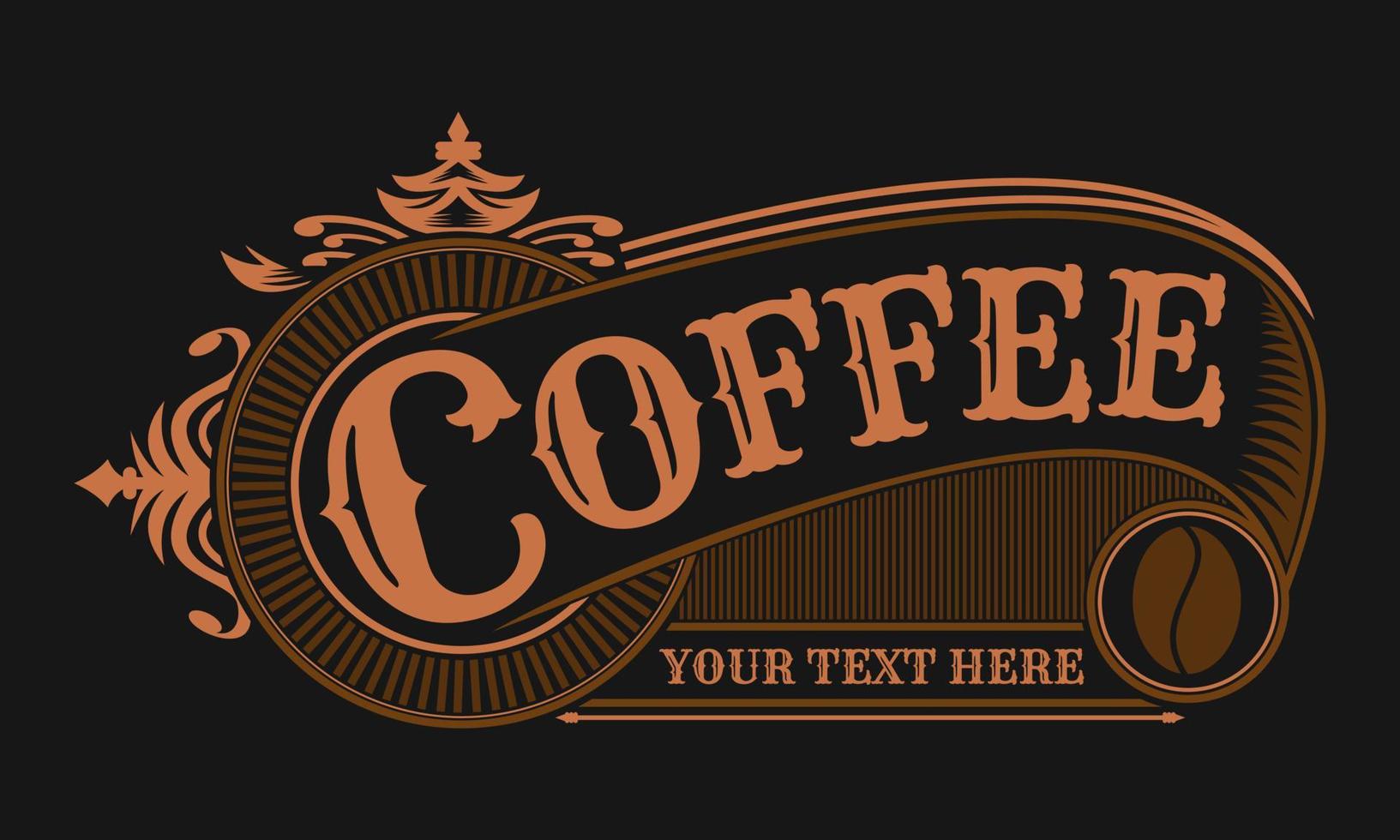 ilustração em vetor retrô vintage logotipo de decoração de moldura de café