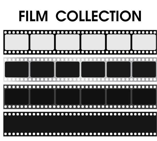 Coleção de filme preto e branco retrô vector. vetor