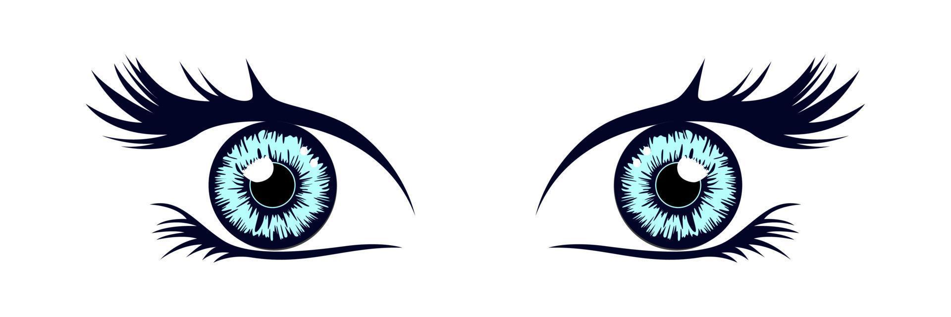 inspiração de design de vetor de desenhos animados de lindos olhos