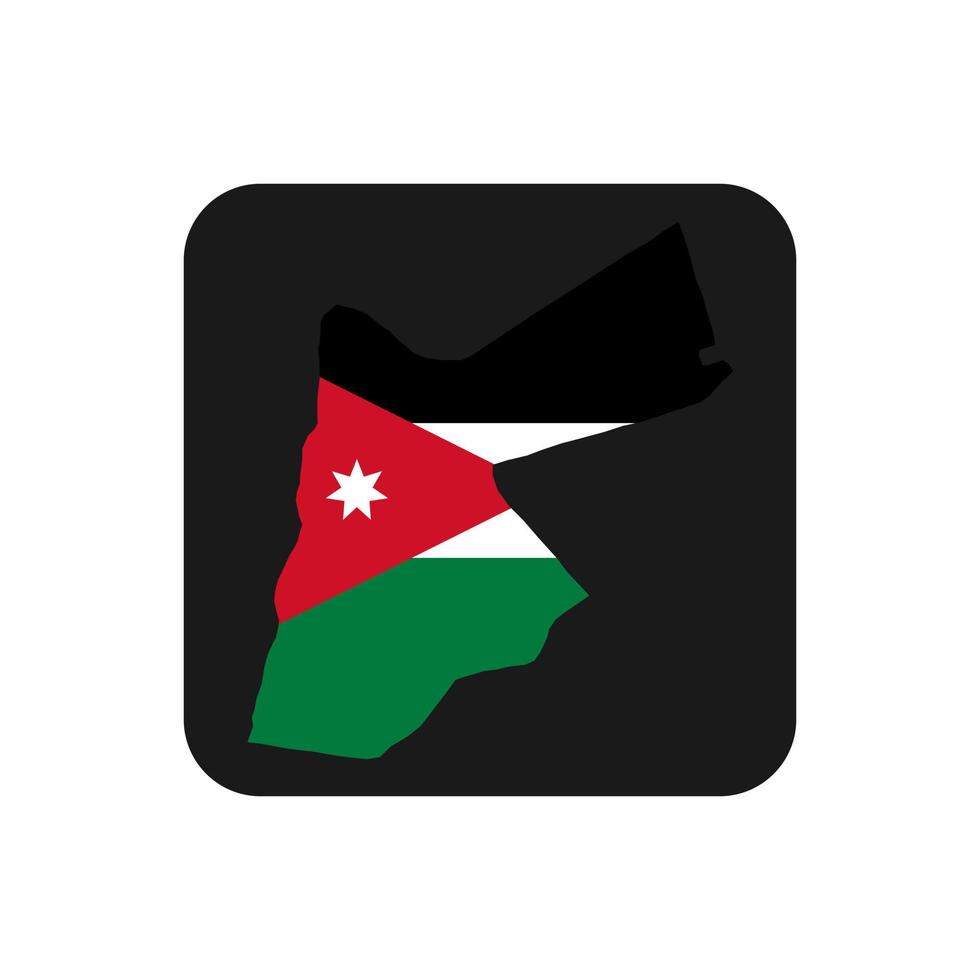 silhueta do mapa da Jordânia com bandeira em fundo preto vetor