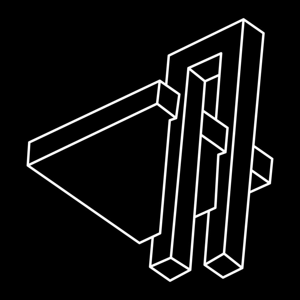 design de logotipo de forma impossível, objeto de ilusão de ótica. geometria. figura de arte óptica. vetor
