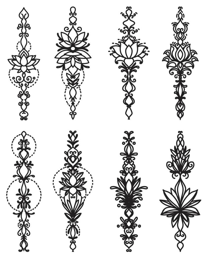 tatuagem arte gráficos flor desenho e esboço preto e branco vetor