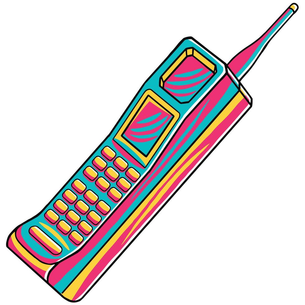 vetor de vibração de handphone dos anos 90