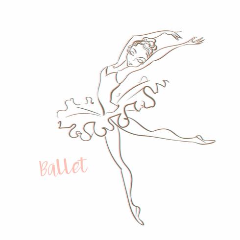 Bailarina da menina Balé Logotipo Bailarina de Vector.Girl. Balé Logotipo Dançarino. Ilustração vetorial vetor