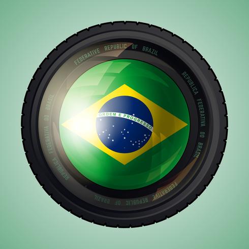 Lente da câmera do brasil vetor