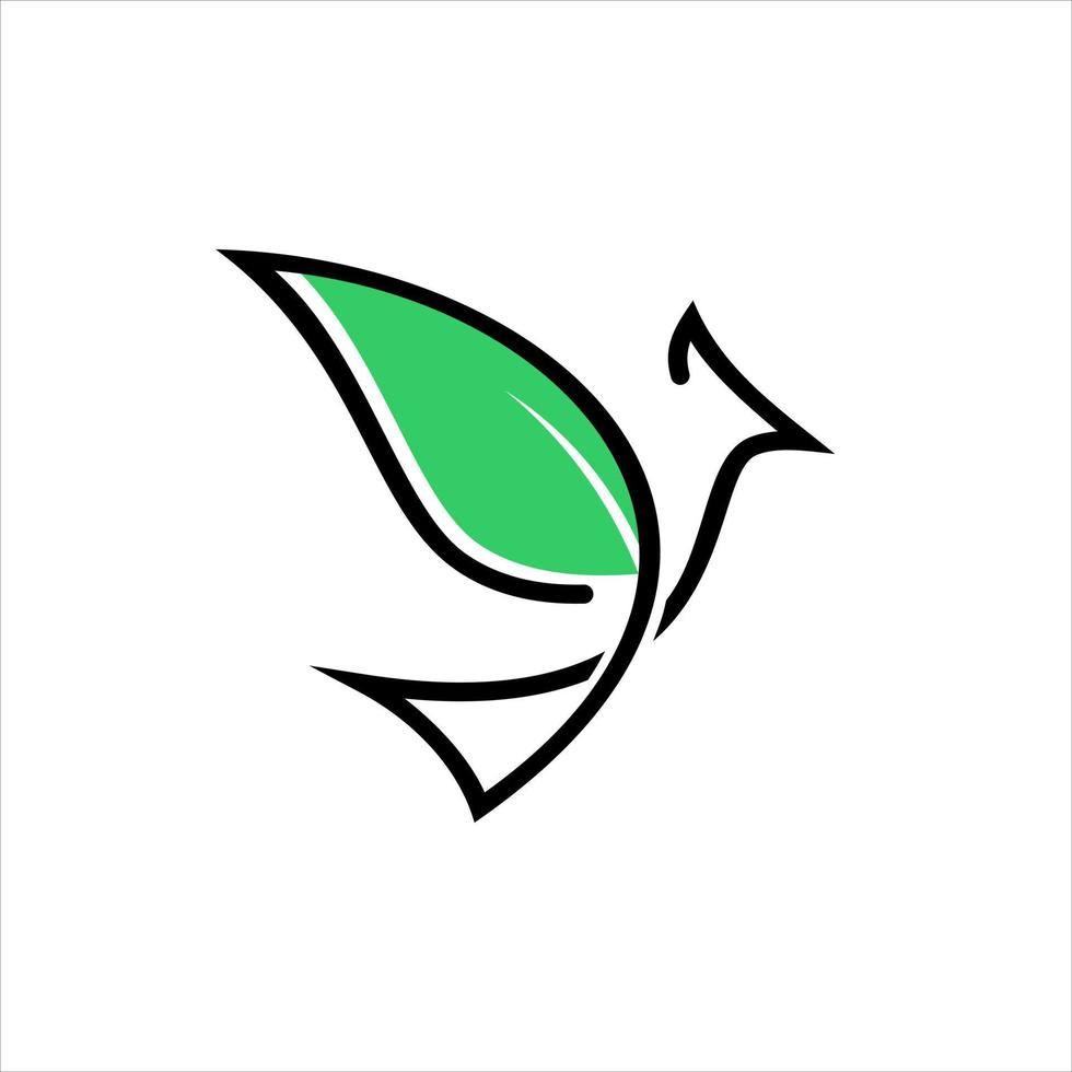 ideia de design de logotipo de pássaro de natureza moderna simples vetor