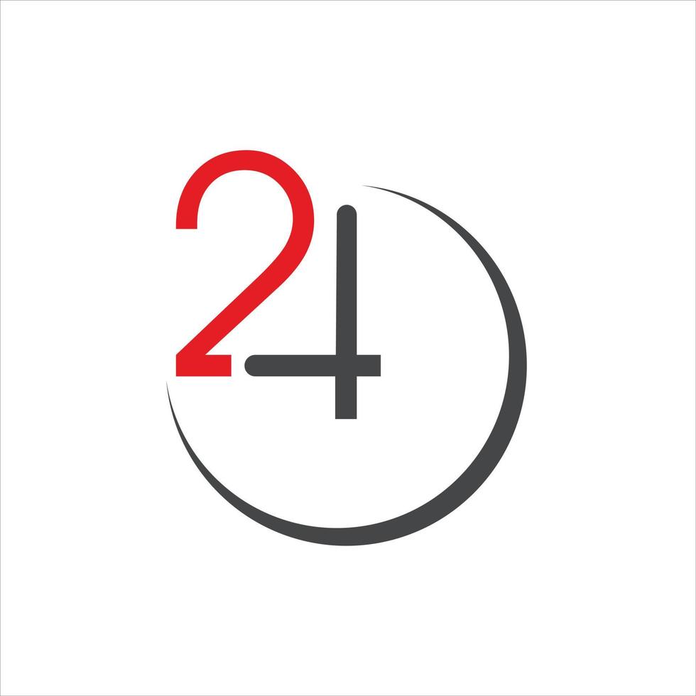 design de ícone de logotipo de atendimento de serviço 24 horas durante todo o dia vetor