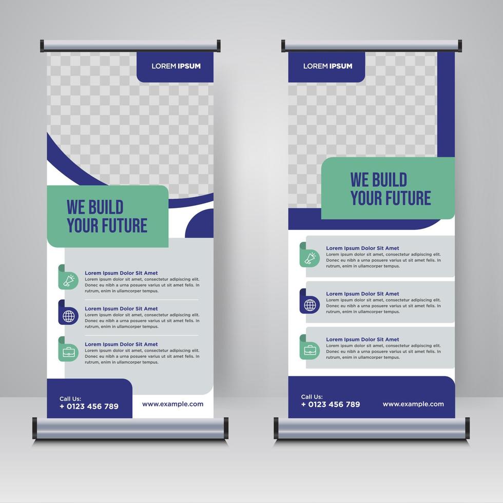 rollup corporativo ou modelo de design de banner x vetor