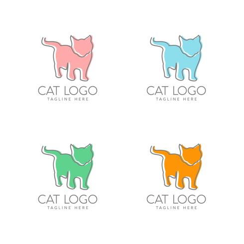 design de logotipo de gato simples vetor