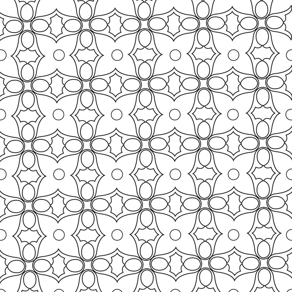 vetor de padrão de cor ornamental geométrica perfeita na ilustração em fundo preto e branco