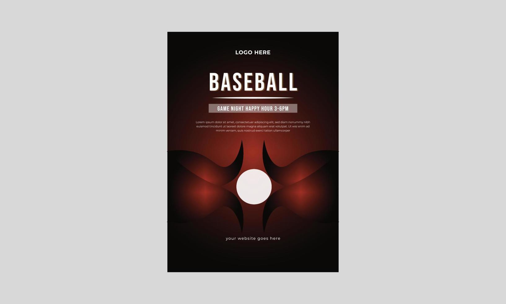 folheto de liga de beisebol, modelo de pôster de beisebol, uma ilustração de folheto de festa de beisebol, vetor eps 10. arquivo eps contém.