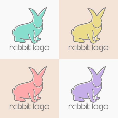 vetor de design de logotipo de coelho