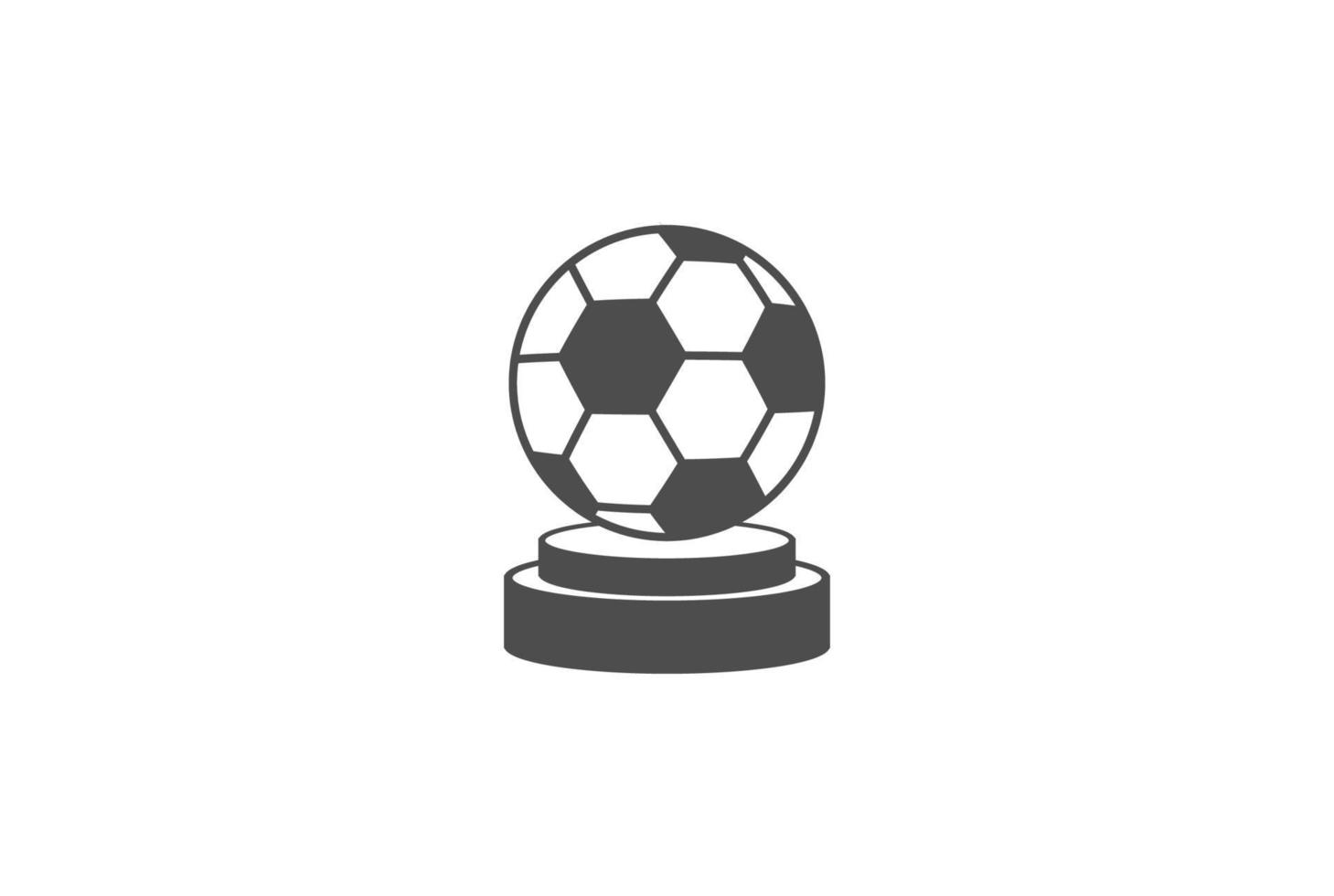 copo de bola de pé vintage para vetor de design de logotipo de prêmio de torneio ou liga de competição