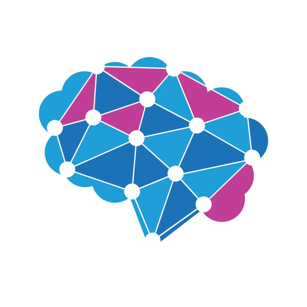 ícone do cérebro. logotipo do cérebro de vetor abstrato.