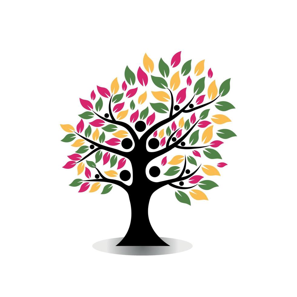 logotipo colorido da árvore genealógica vetor