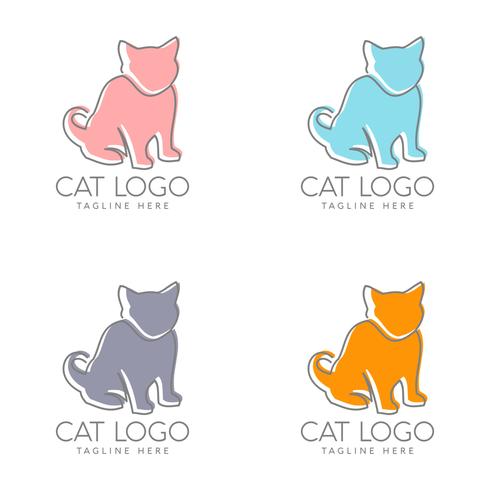 design de logotipo de gato simples vetor