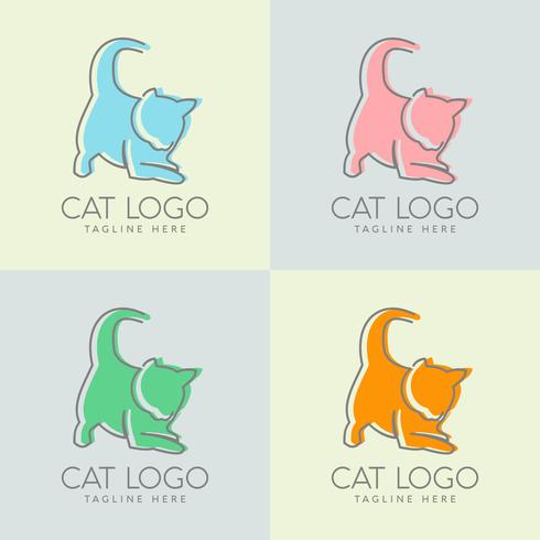 design de logotipo de gato simples vetor