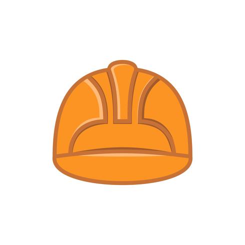 ícone plana do capacete de segurança do trabalho vetor