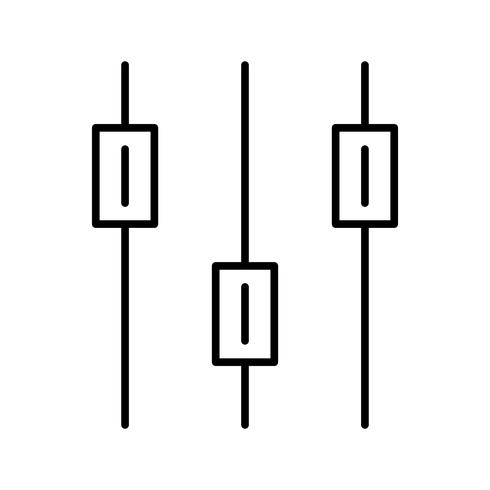 Controle de volume ícone de linha preta vetor