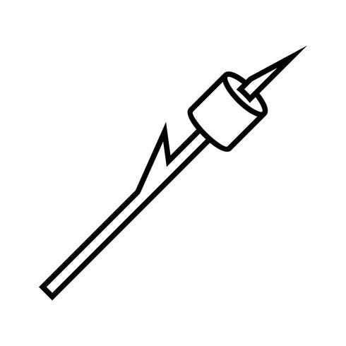 Linha de Marshmallow Assado Black Icon vetor