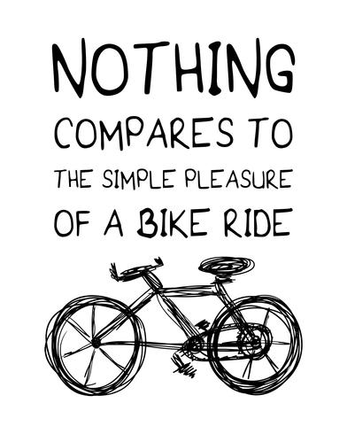 Inspiradora citação sobre andar de bicicleta vetor