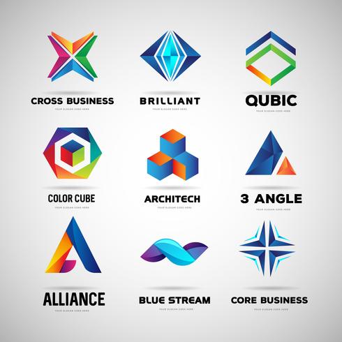 Modelo de coleção de logotipo de empresa e tecnologia vetor