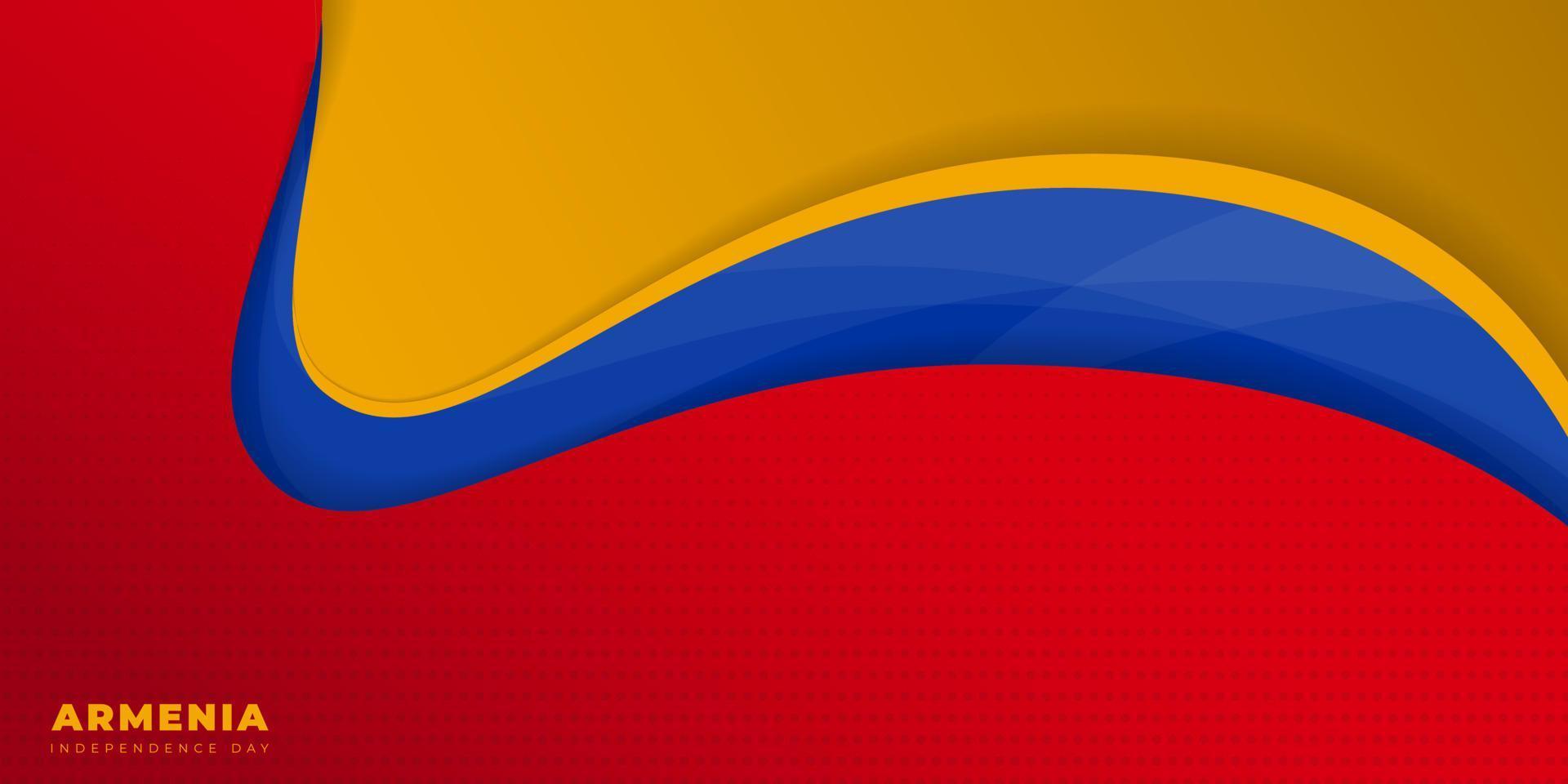 fundo abstrato vermelho, amarelo e azul para o design do dia da independência da armênia vetor