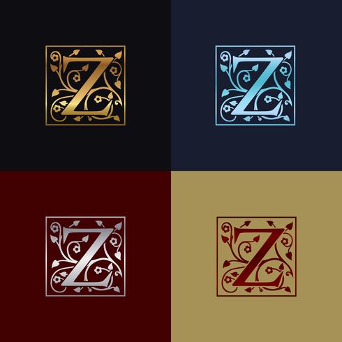 Logotipo decorativo da letra Z vetor