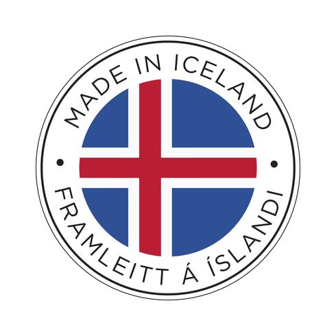 Feita no ícone de bandeira da Islândia. vetor