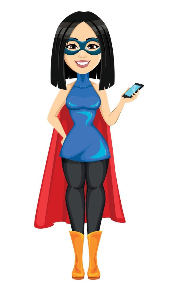 Super Heroína Asiática Sobre Fundo Branco. Royalty Free SVG, Cliparts,  Vetores, e Ilustrações Stock. Image 81545201