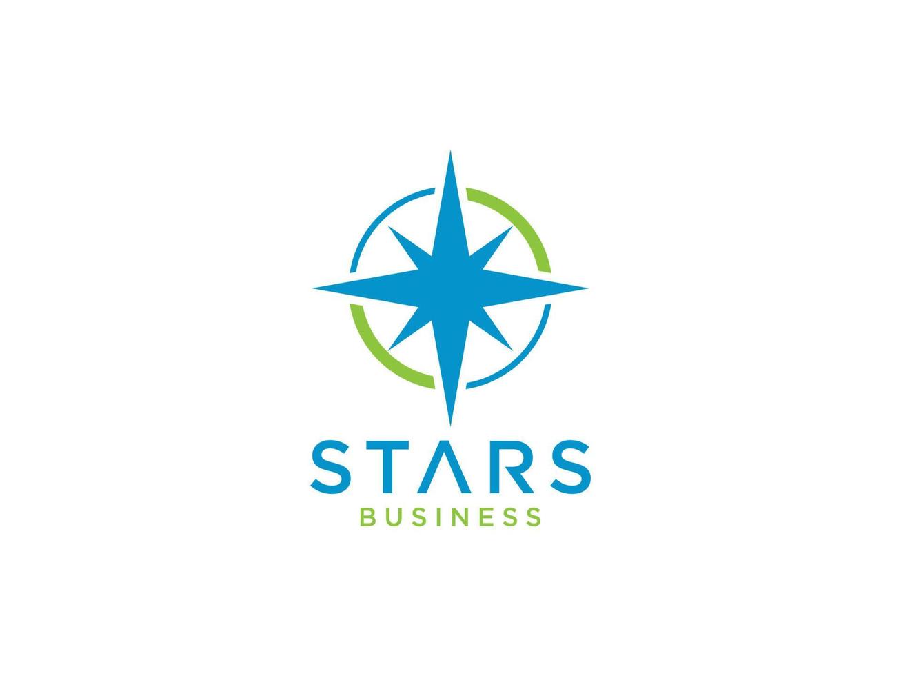 logotipo abstrato do negócio. estrela seta cruz sinal isolado no fundo branco. elemento de modelo de design de logotipo de vetor plana.