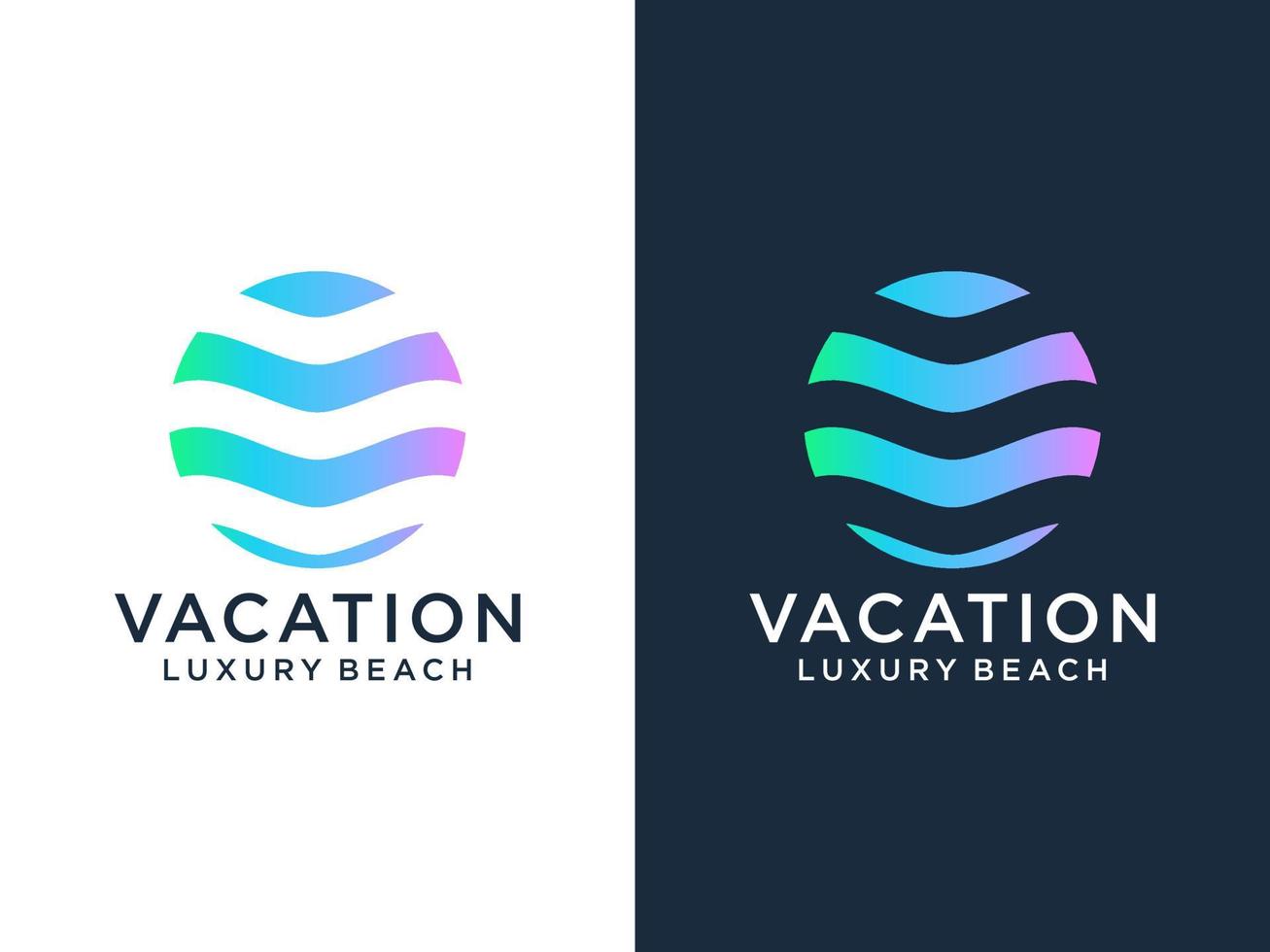 logotipo abstrato das ondas de água do mar do oceano. estilo de linhas listradas círculo azul isolado no fundo branco. utilizável para logotipos de negócios e branding. elemento de modelo de design de logotipo de vetor plano